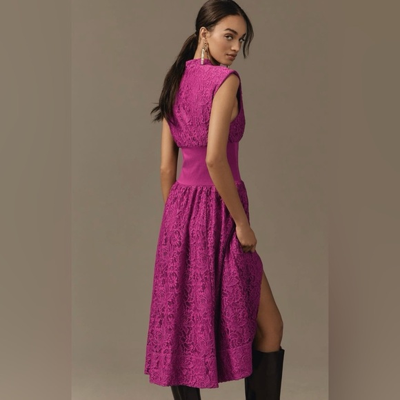 Anthropologie The Tommie Cap-Sleeve Front-Zip Shirt Dress Lace Edition Sz XL NWT - Picture 3 of 14